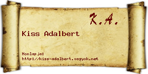 Kiss Adalbert névjegykártya